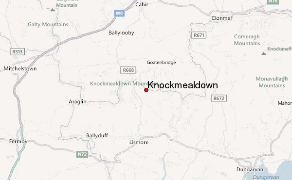 Knockmealdown Location Map