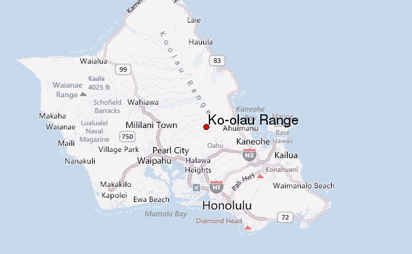 Koʻolau Range Location Map