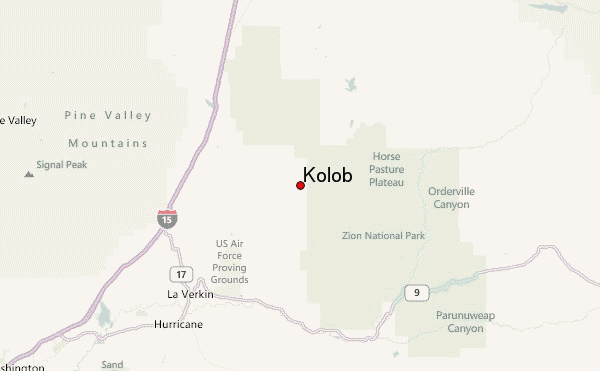 Kolob Location Map