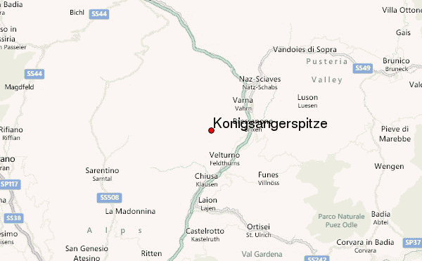 Königsangerspitze Location Map