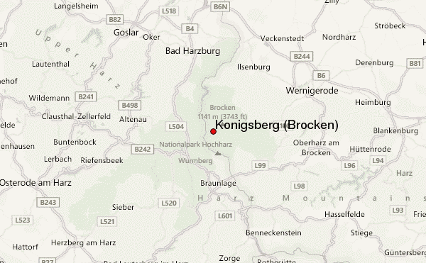 Königsberg (Brocken) Location Map