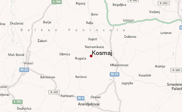Kosmaj Location Map