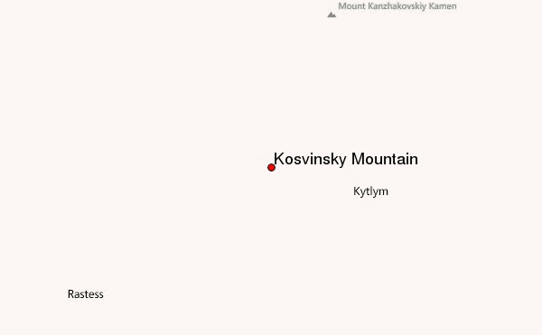 Kosvinsky Mountain Location Map