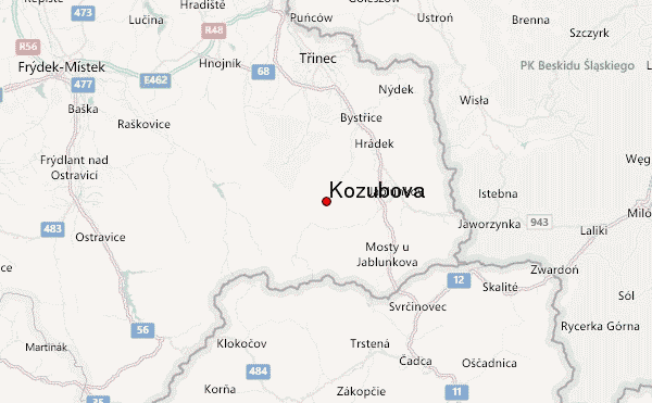 Kozubová Location Map