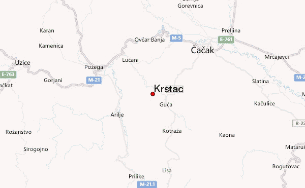Krstac Location Map