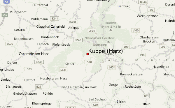 Kuppe (Harz) Location Map