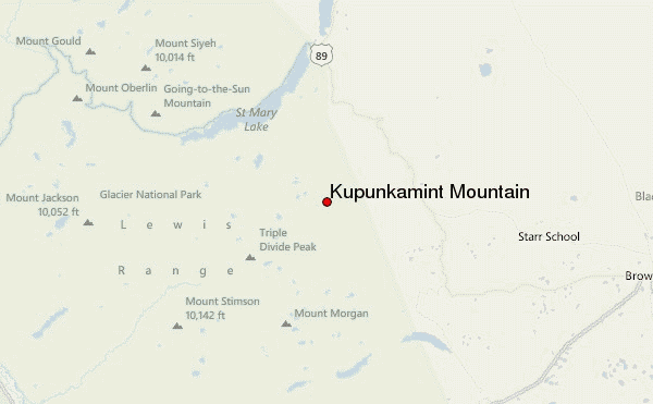 Kupunkamint Mountain Location Map