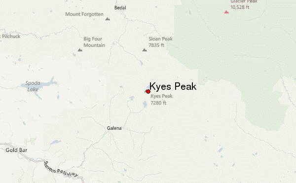 Kyes Peak Location Map