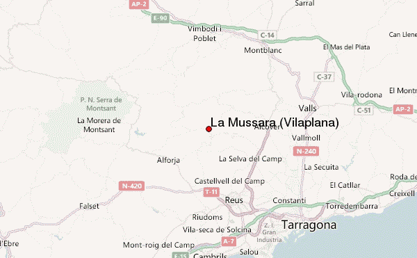 La Mussara (Vilaplana) Location Map