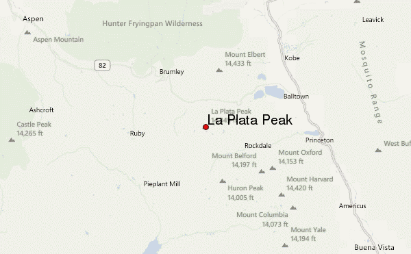La Plata Peak Location Map