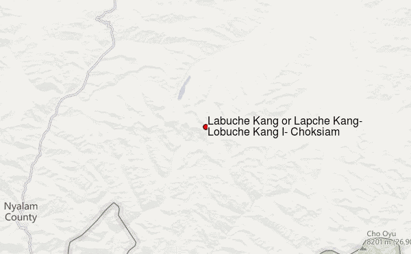 Labuche Kang or Lapche Kang, Lobuche Kang I, Choksiam Location Map