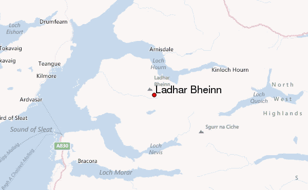 Ladhar Bheinn Location Map