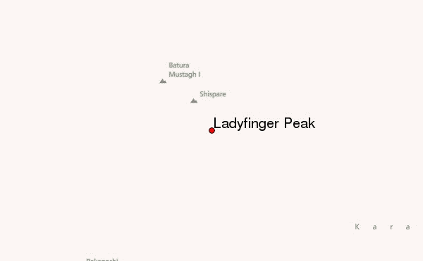 Ladyfinger Peak Location Map
