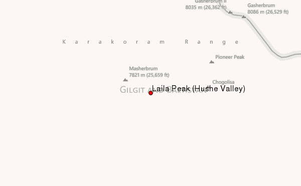 Laila Peak (Hushe Valley) Location Map