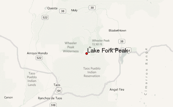 Lake Fork Peak Location Map