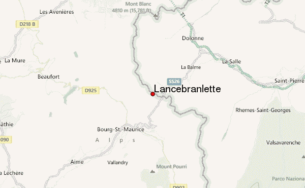 Lancebranlette Location Map