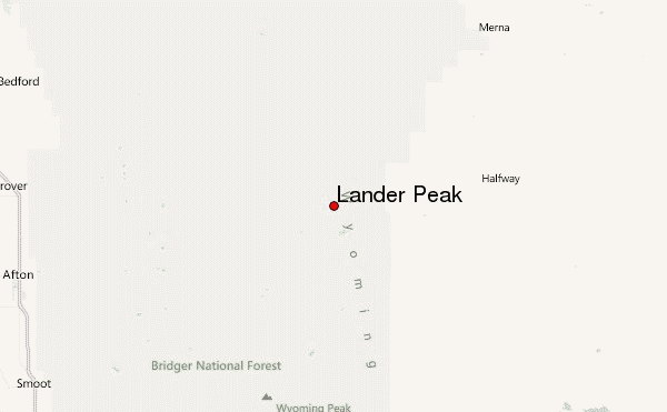 Lander Peak Location Map