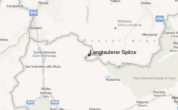 Langtauferer Spitze Location Map