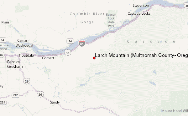 Larch Mountain (Multnomah County, Oregon) Location Map