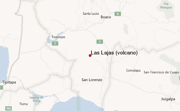 Las Lajas (volcano) Location Map
