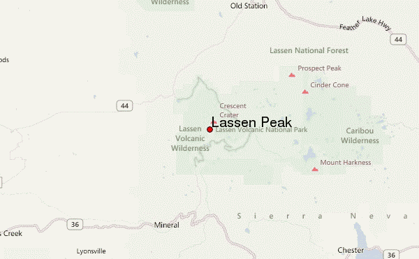 Lassen Peak Location Map