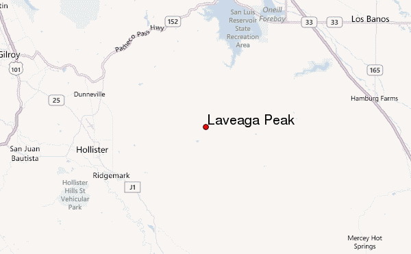 Laveaga Peak Location Map
