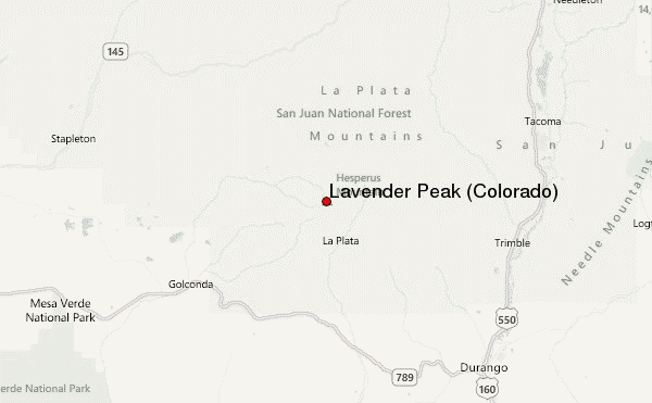 Lavender Peak (Colorado) Location Map