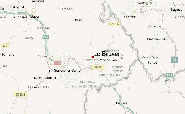 Le Brévent Location Map