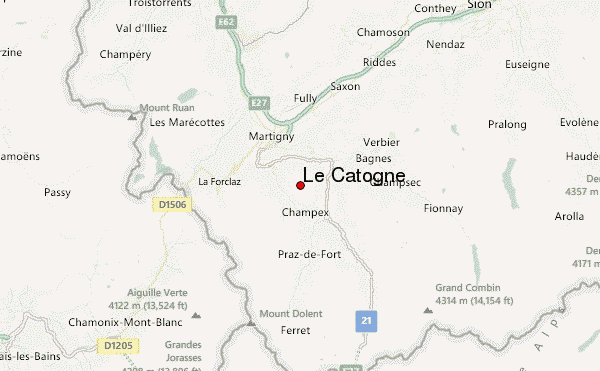 Le Catogne Location Map