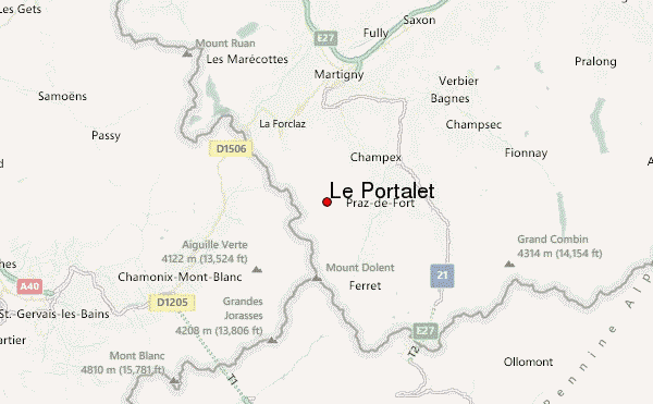 Le Portalet Location Map