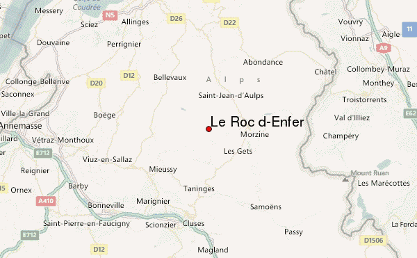 Le Roc d'Enfer Location Map