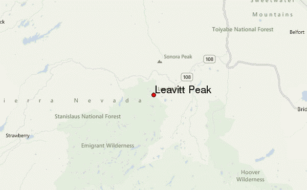 Leavitt Peak Location Map