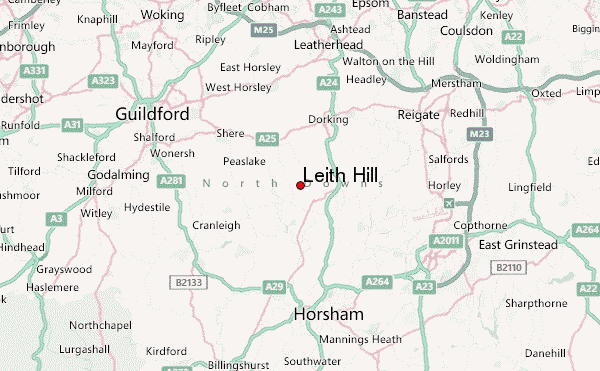 Leith Hill Location Map