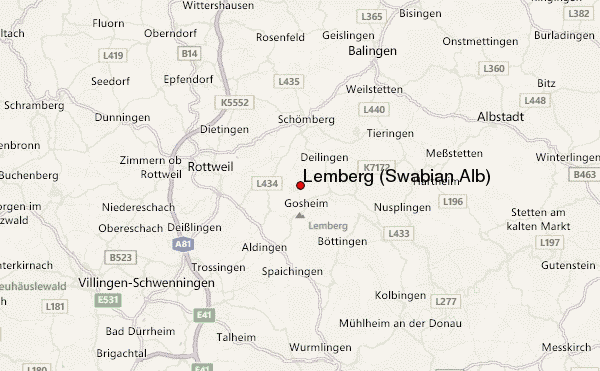 Lemberg (Swabian Alb) Location Map