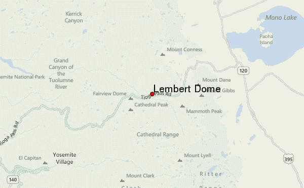 Lembert Dome Location Map
