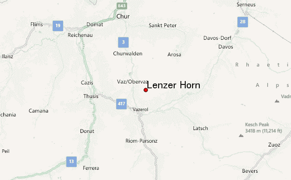 Lenzer Horn Location Map