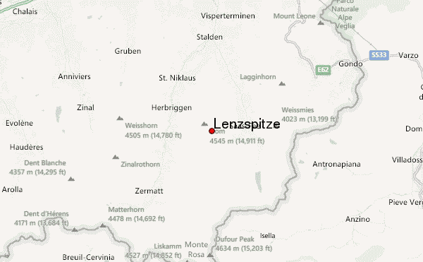 Lenzspitze Location Map
