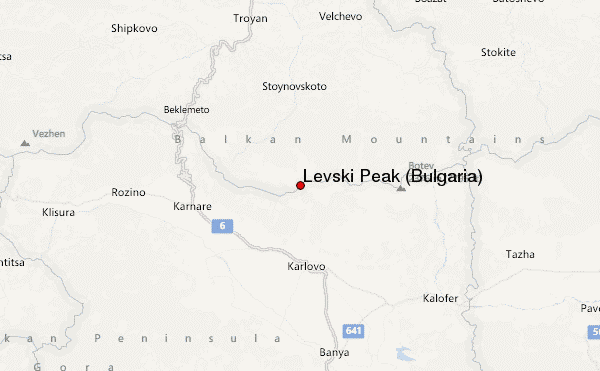 Levski Peak (Bulgaria) Location Map