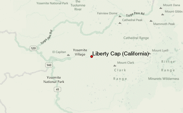 Liberty Cap (California) Location Map