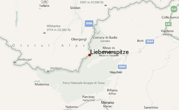 Liebenerspitze Location Map