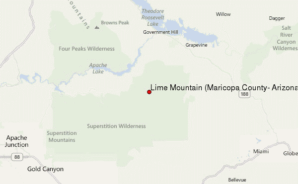 Lime Mountain (Maricopa County, Arizona) Location Map