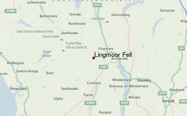 Lingmoor Fell Location Map