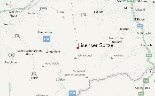 Lisenser Spitze Location Map