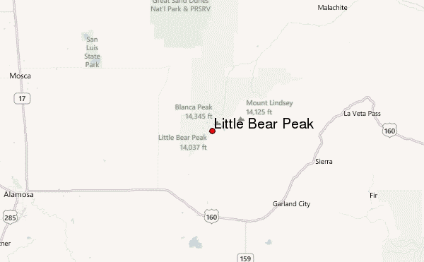 Little Bear Peak Location Map