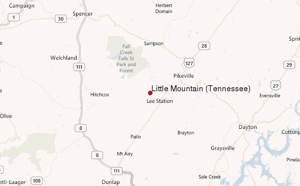 Little Mountain (Tennessee) Location Map