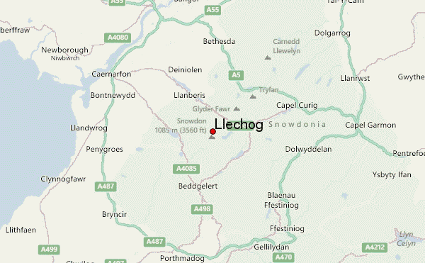 Llechog Location Map