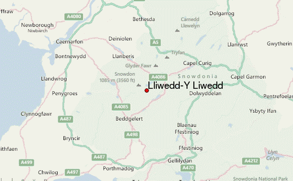Lliwedd/Y Liwedd Location Map