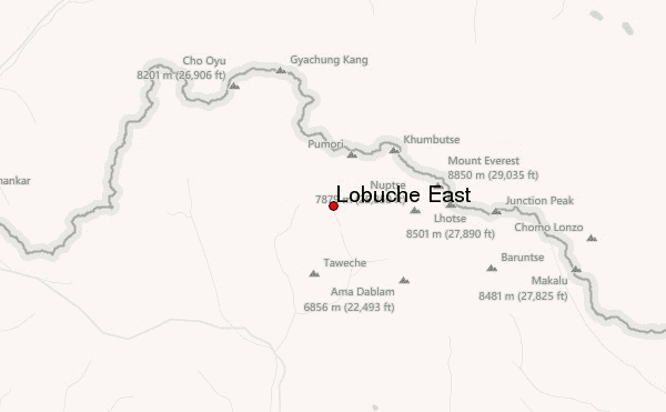 Lobuche East Location Map