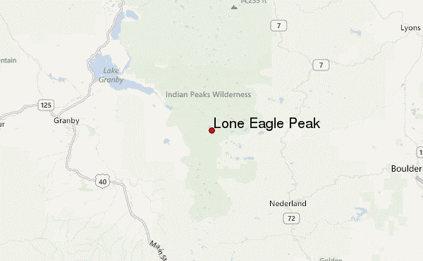Lone Eagle Peak Location Map