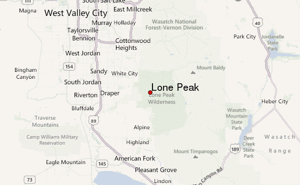 Lone Peak Location Map